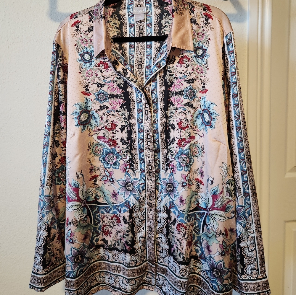 Chico's Multicolor Patterned Blouse